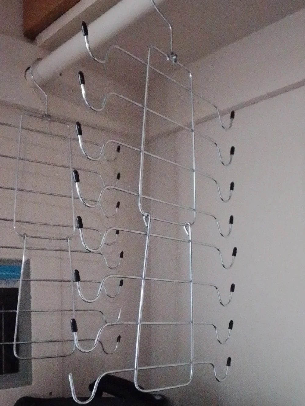 Hanging Multi-Tier Tie or Belt Organizer in Silver